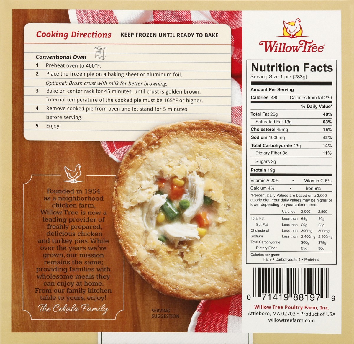 slide 9 of 10, Willow Tree Premium White Meat Chicken Pie with Classic Vegetables 10 oz, 10 oz
