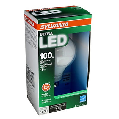 slide 1 of 1, Sylvania A21 LED 100W Ultra Dimmable Daylight, 1 ct