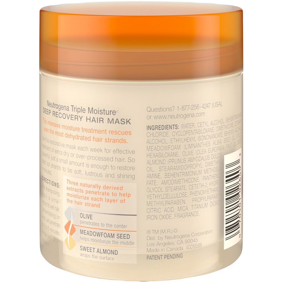 slide 6 of 6, NEUTROGENA TRIPLE MOISTURE Deep Recovery Hair Mask, 6 Oz, 6 oz