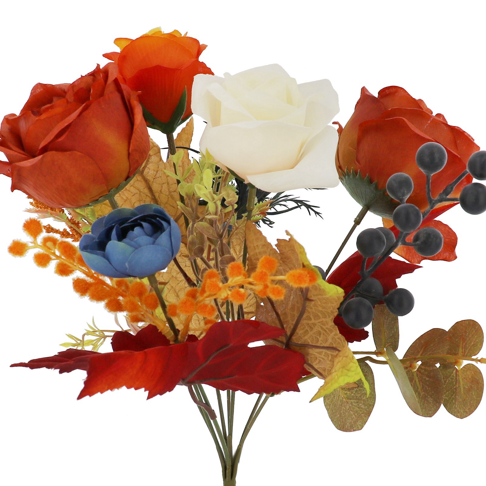 slide 2 of 2, 14" Orange Rose Mix Deluxe Bush By Ashland, 14 in