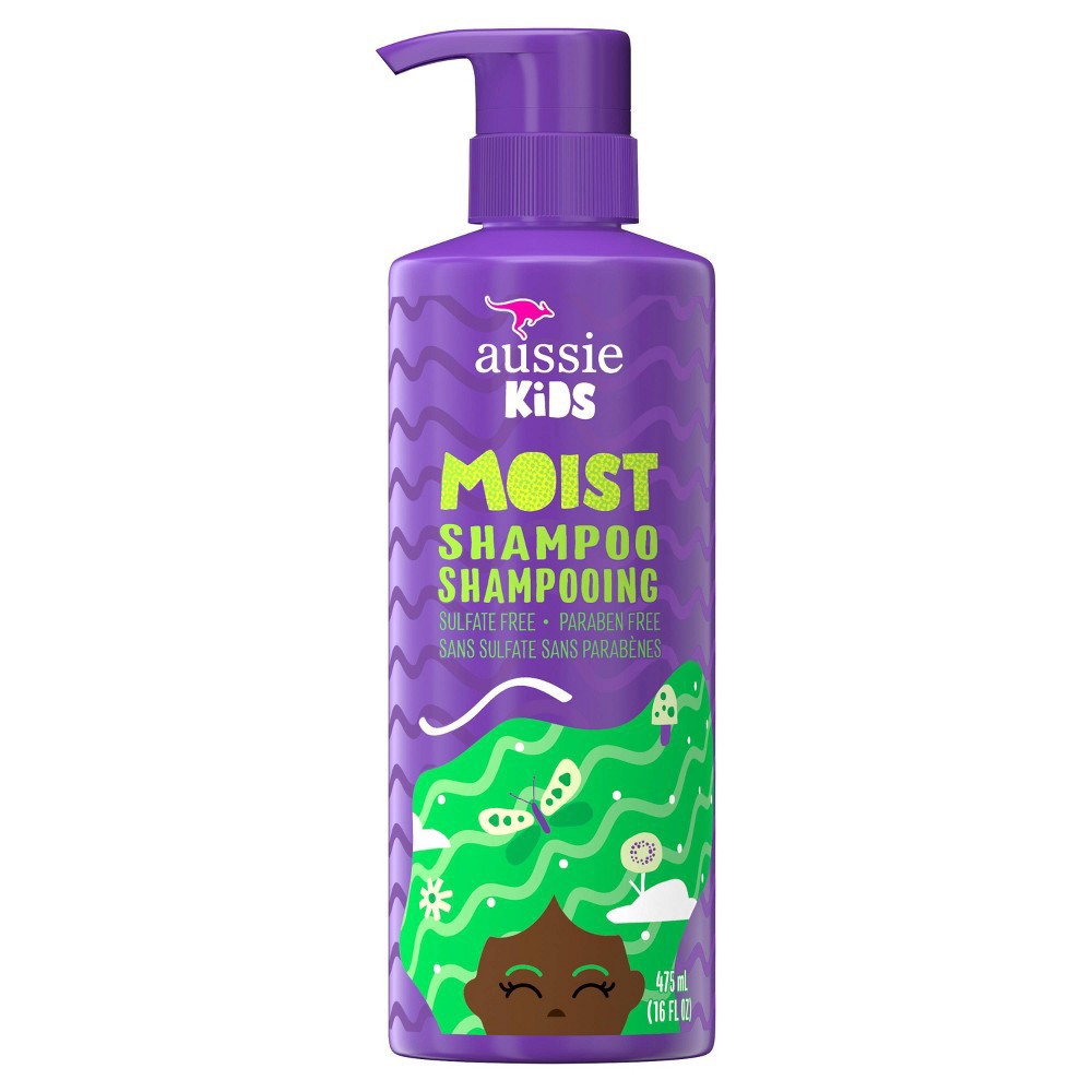 slide 13 of 13, Aussie Kids Moist Sulfate Free Shampoo, Dye Free & Paraben Free Shampoo for Kids, Kids Shampoo for Curly Hair, 16 fl oz, 16 fl oz