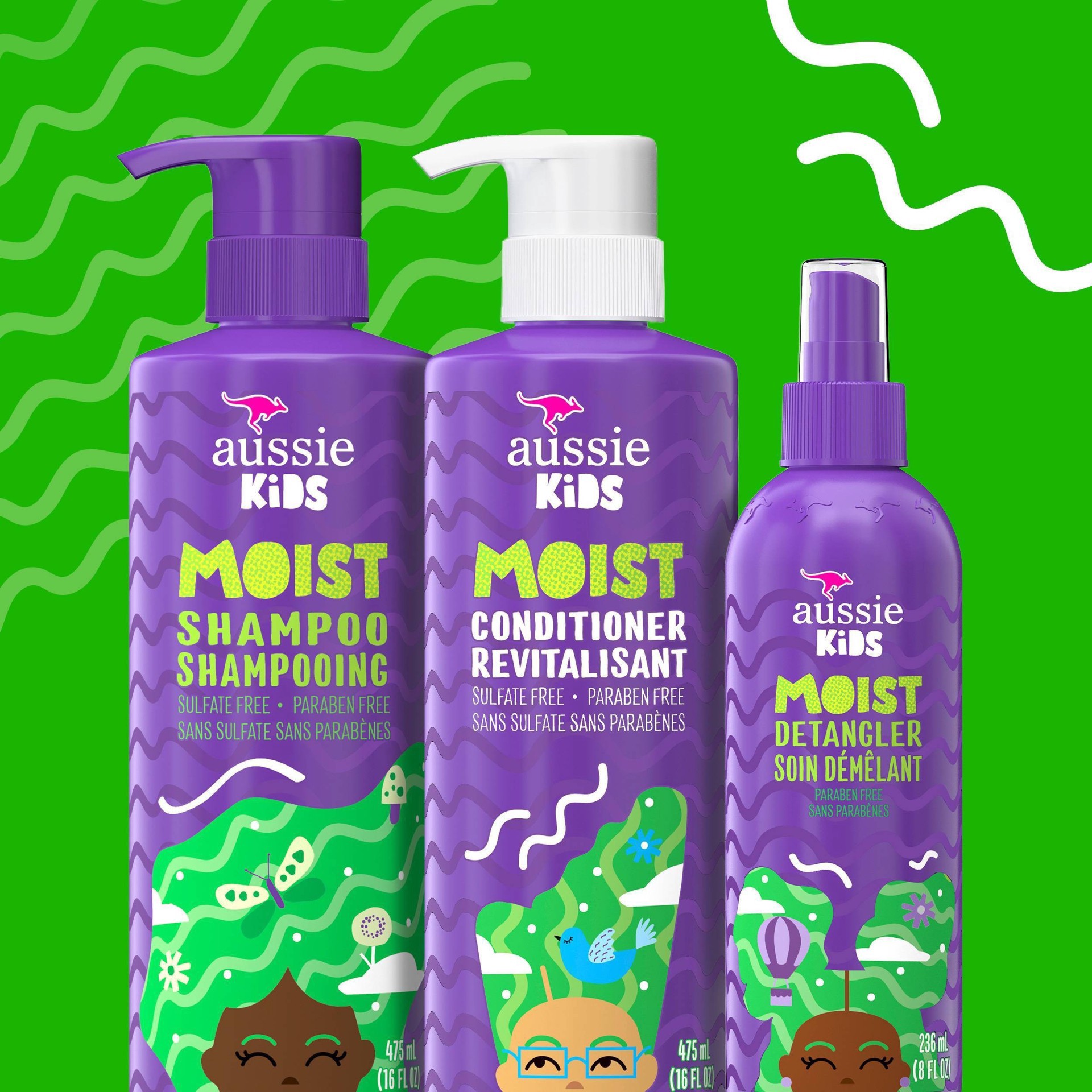 slide 4 of 13, Aussie Kids Moist Sulfate Free Shampoo, Dye Free & Paraben Free Shampoo for Kids, Kids Shampoo for Curly Hair, 16 fl oz, 16 fl oz