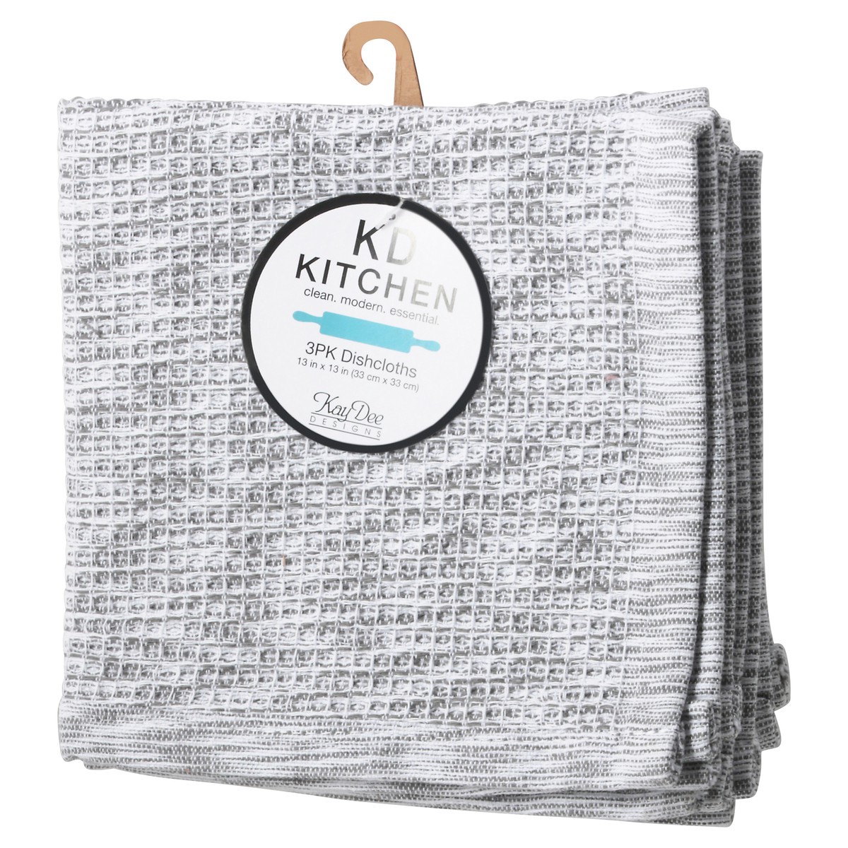 slide 3 of 10, KD Kitchen Kay Dee Dishcloth Graphite, 3 ct