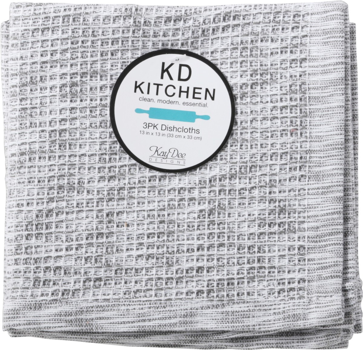 slide 1 of 10, KD Kitchen Kay Dee Dishcloth Graphite, 3 ct