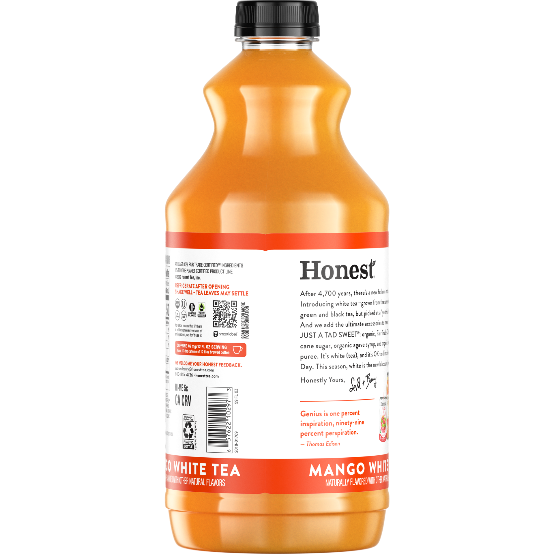 slide 4 of 5, Honest Mango White Tea Bottle- 59 fl oz, 59 oz