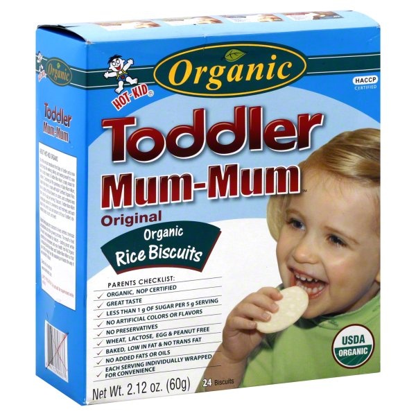 slide 1 of 1, Hot-Kid Rice Biscuits, Organic, Original, 24 ct