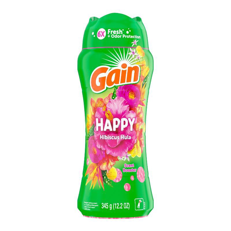 slide 2 of 13, Gain In-Wash Laundry Scent Booster Beads, Happy, 12.2 oz, 12.2 oz
