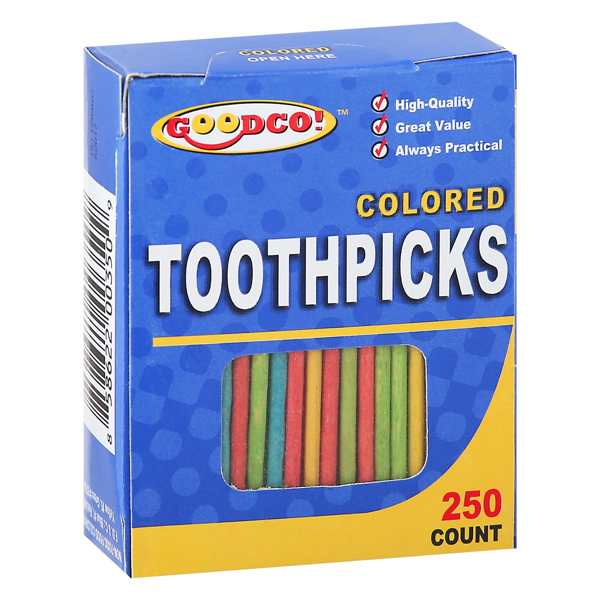 slide 5 of 9, Goodco! GoodCo Colored Toothpicks 250 ea, 250 ct