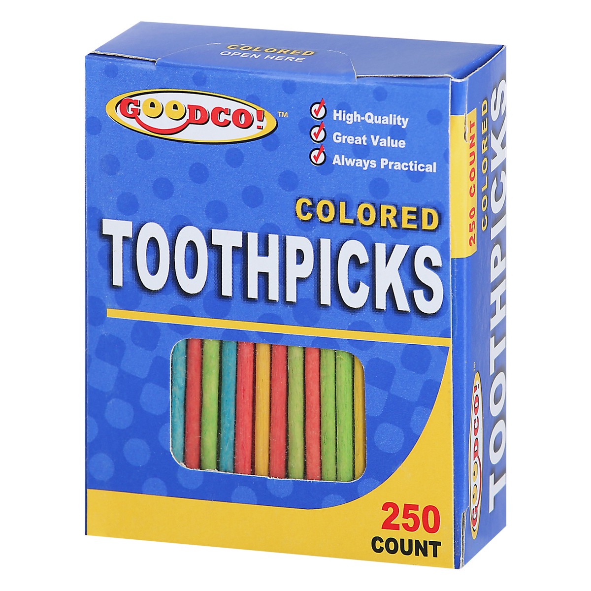 slide 8 of 9, Goodco! GoodCo Colored Toothpicks 250 ea, 250 ct