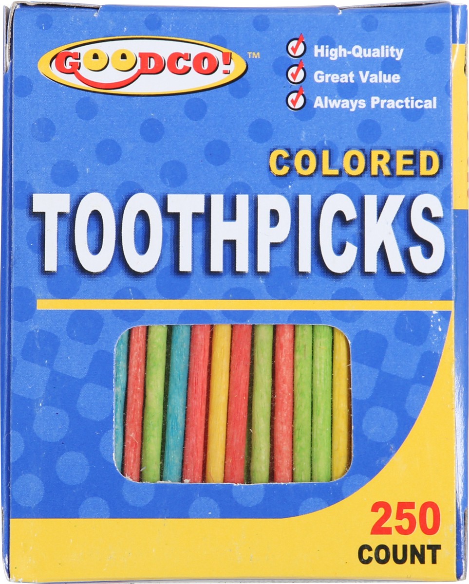 slide 9 of 9, Goodco! GoodCo Colored Toothpicks 250 ea, 250 ct