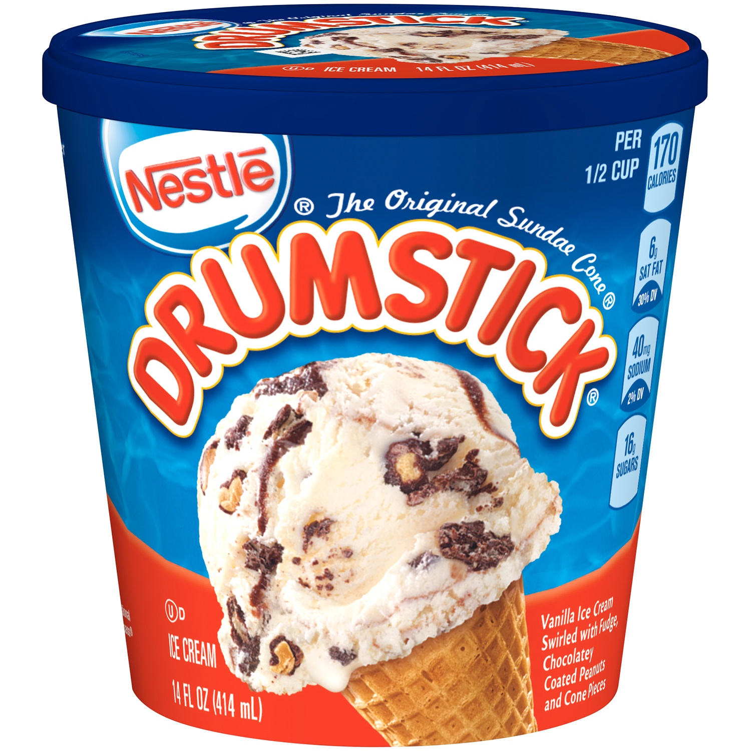 slide 6 of 7, Drumstick Vanilla Ice Cream 14 fl oz, 14 fl oz