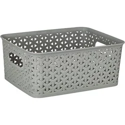 our goods Cross Weave Rectangle Storage Bin - Gray