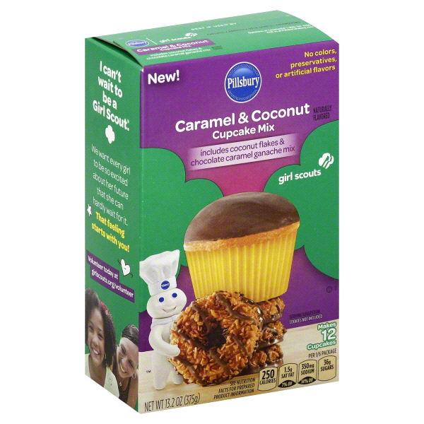 slide 1 of 6, Pillsbury Girl Scouts Caramel & Coconut Cupcake Mix, 13.2 oz