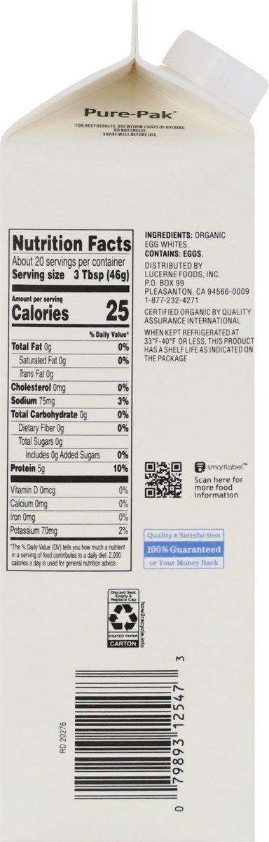 slide 6 of 9, O Organics O Orgnc 100% Liquid Egg Whites Cage Free, 32 oz