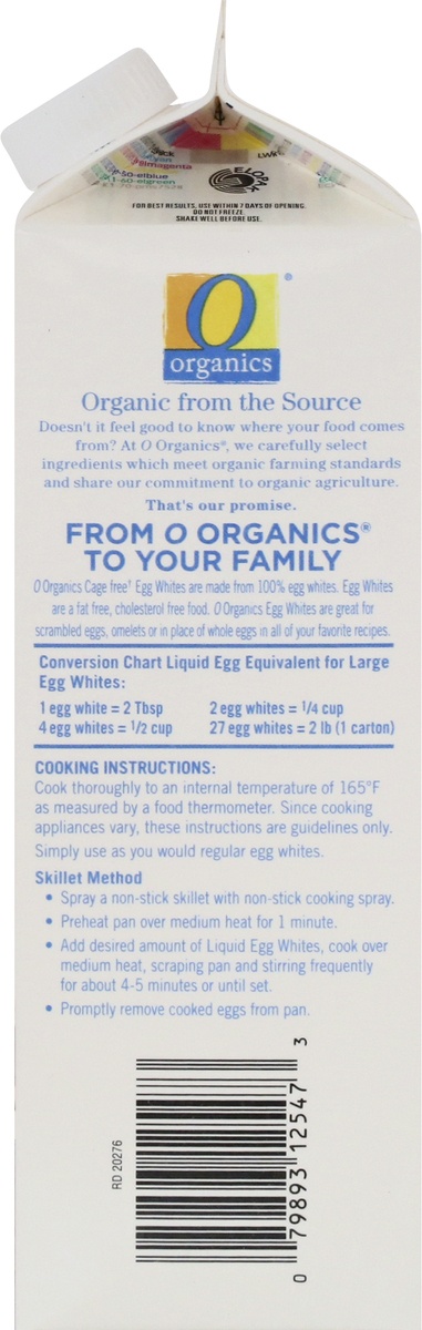 slide 8 of 9, O Organics O Orgnc 100% Liquid Egg Whites Cage Free, 32 oz