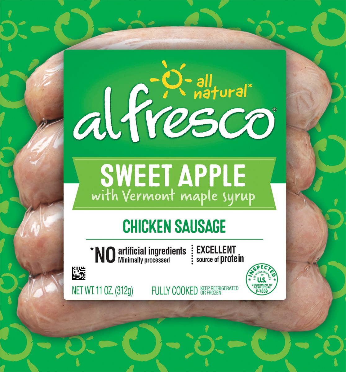 slide 5 of 12, al fresco Sweet Apple Chicken Sausage, 11 oz
