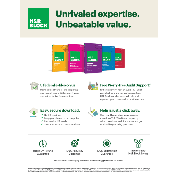 slide 4 of 4, H&R Block Tax Software Premium 2024, 1 ct