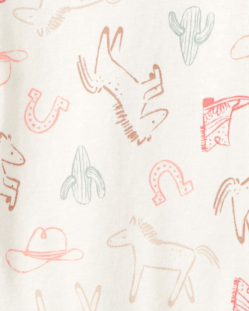 slide 3 of 6, Carter's Carters Baby Girl 5-Pack Cowgirl Print Cotton Multipack Bodysuits - White/Blue/Pink Multi 9M, 1 ct