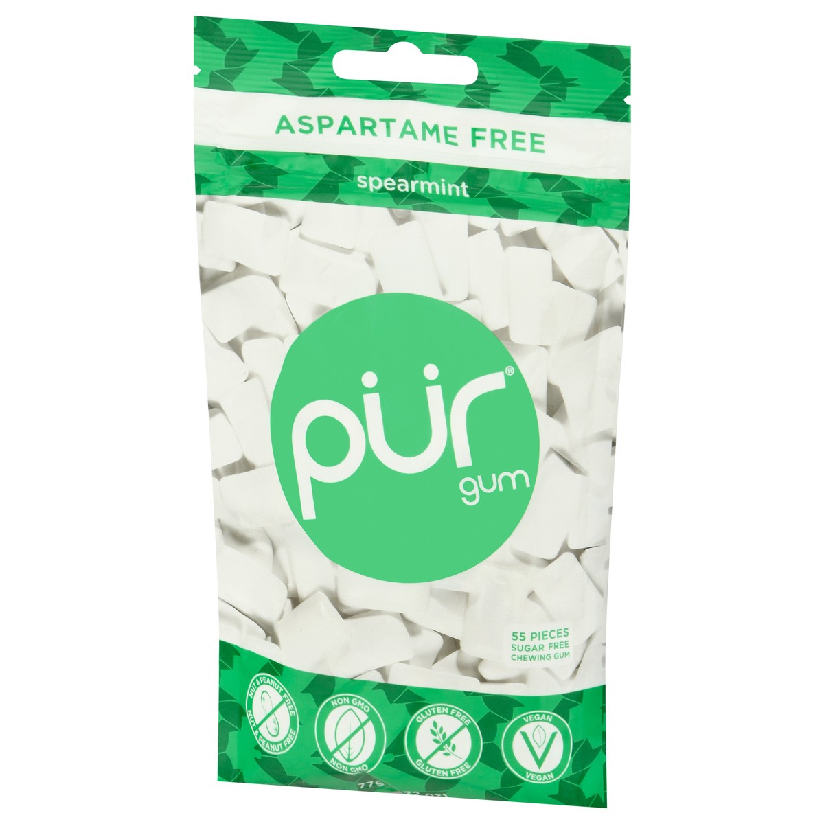 slide 3 of 9, PUR Aspartame Free Spearmint Sugar Free Chewing Gum 55 ea, 55 ct