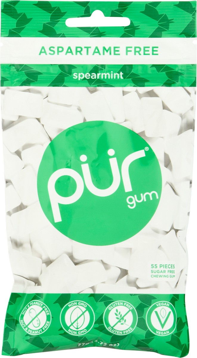 slide 6 of 9, PUR Aspartame Free Spearmint Sugar Free Chewing Gum 55 ea, 55 ct
