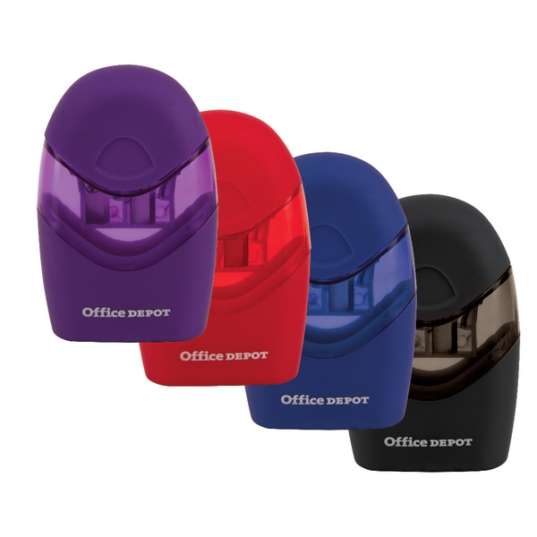 slide 1 of 5, Office Depot Brand Double-Hole Manual Pencil Sharpener, Assorted Colors, 1 ct