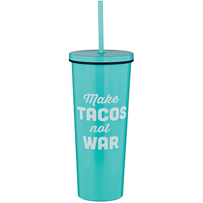 slide 1 of 1, All About U Stainless Steel Straw Tumbler Tacos, 1 ct