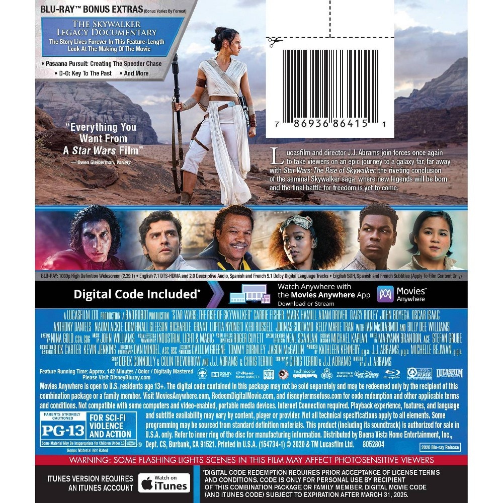 slide 2 of 2, Disney Star Wars: The Rise of Skywalker Blu-Ray & Digital Code, 1 ct