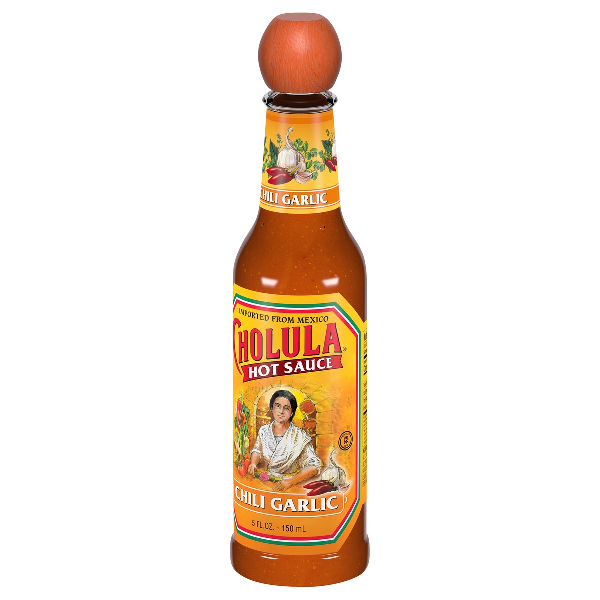 slide 7 of 9, Cholula Chili Garlic Hot Sauce, 5 fl oz, 5 fl oz