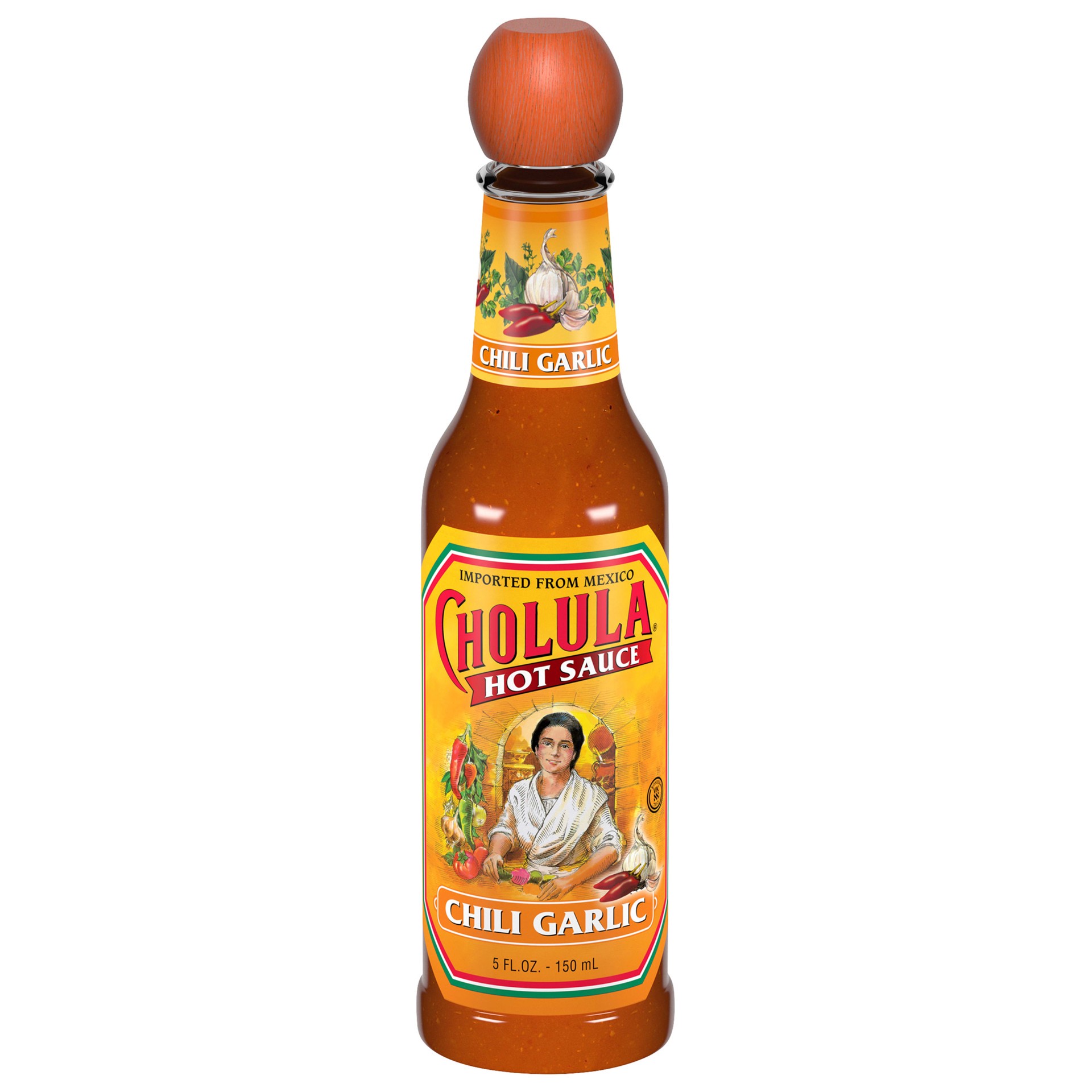 slide 1 of 9, Cholula Chili Garlic Hot Sauce, 5 fl oz, 5 fl oz