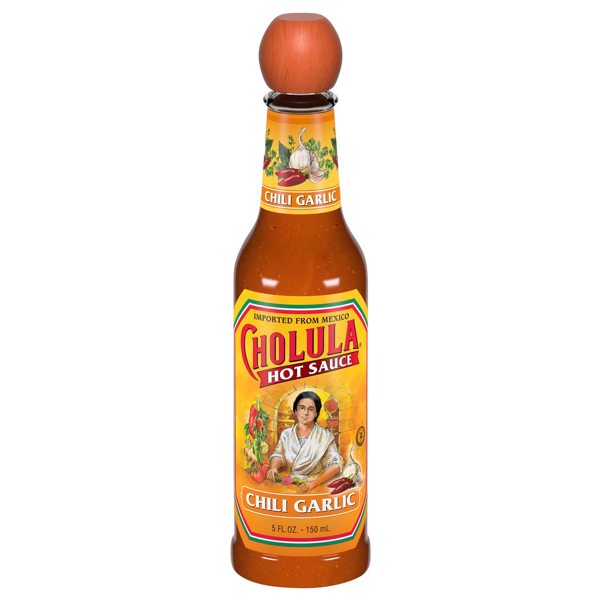 slide 1 of 9, Cholula Chili Garlic Hot Sauce, 5 fl oz, 5 fl oz