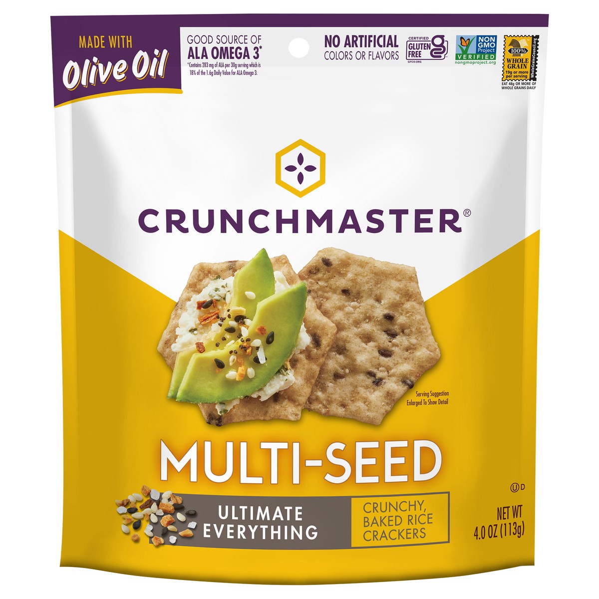 slide 1 of 3, Crunchmaster Multi-Seed Ultimate Everything Crackers 4.0 oz, 1 ct