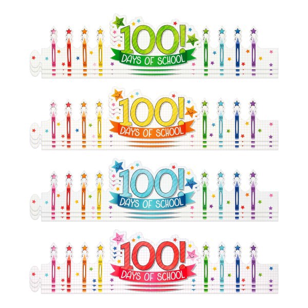 slide 3 of 3, Office Depot Brand 100Th Day Of School Paper Crowns, Multicolor, Pack Of 12, 12 ct