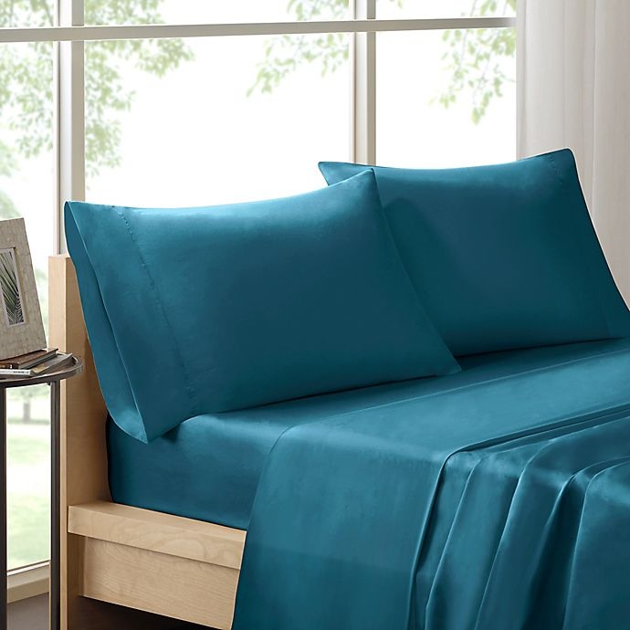 slide 1 of 1, Sleep Philosophy Liquid Cotton King Pillowcases - Teal, 2 ct