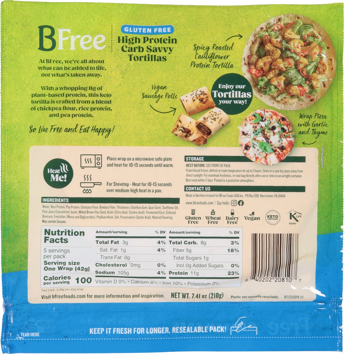 slide 3 of 13, BFree Gluten Free High Protein Carb Savvy Tortillas 5 ea, 5 ct