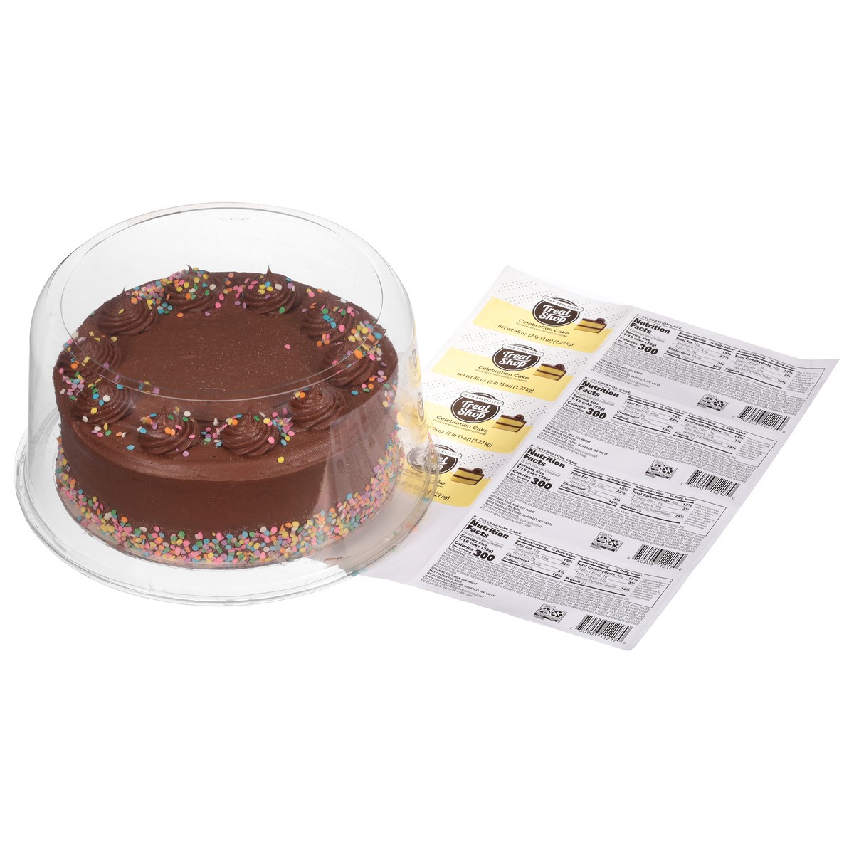 slide 1 of 9, Our Specialty Treat Shop Celebration Cake 8 Inch 45 oz, 45 oz