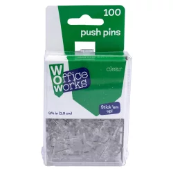 Office Works Push Pins - Clear