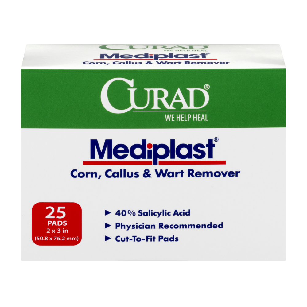 slide 1 of 1, Curad Mediplast Corn Remover 40%, 25 ct