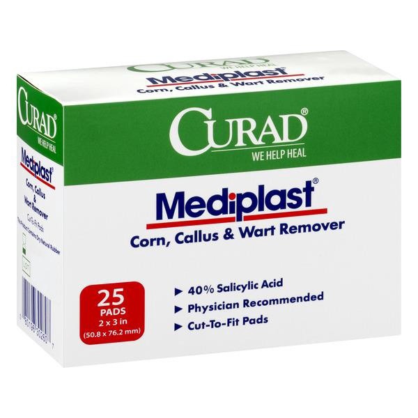 slide 1 of 1, Curad Mediplast Corn Remover 40%, 25 ct