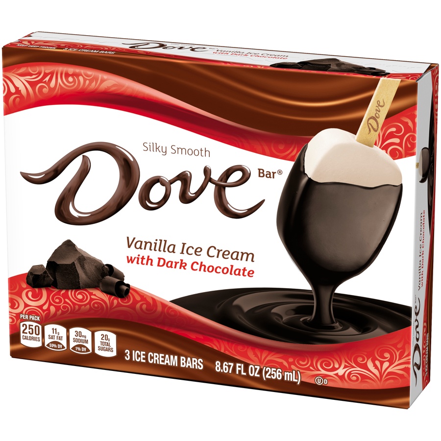 slide 3 of 8, Dove Vanilla & Dark Chocolate Ice Cream Bar, 3 ct