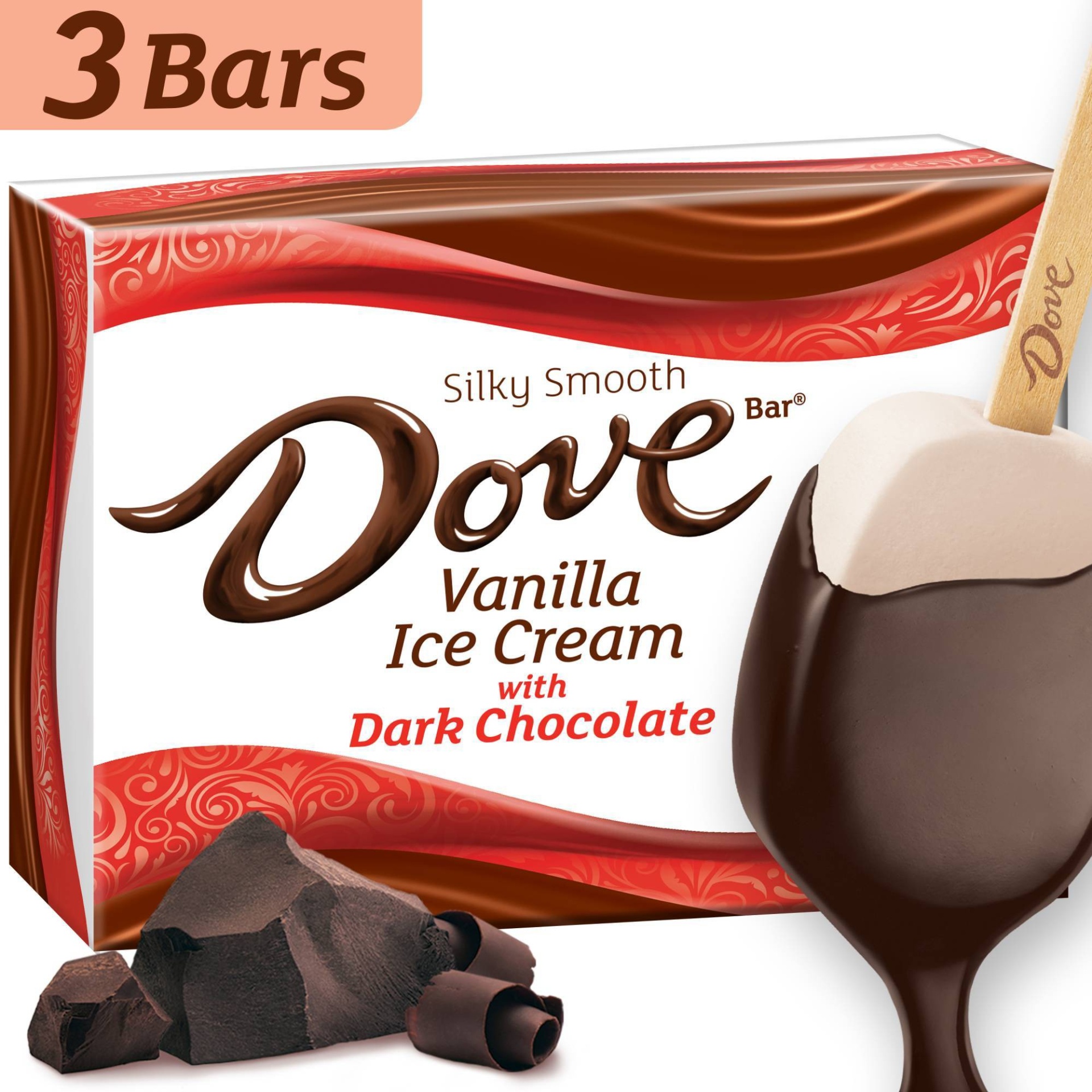 slide 1 of 8, Dove Vanilla & Dark Chocolate Ice Cream Bar, 3 ct