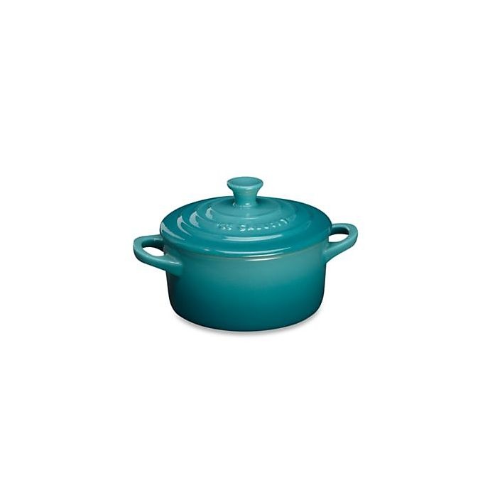 slide 1 of 1, Le Creuset Mini Round Stoneware Cocotte - Caribbean, 8 oz