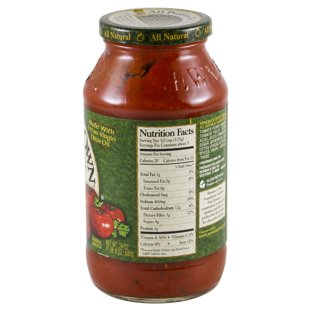 slide 4 of 4, Newman's Own Marinara Pasta Sauce, 24 oz