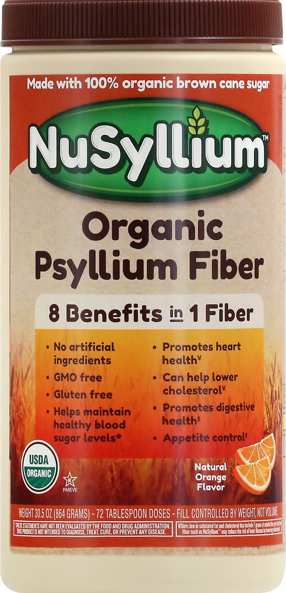 slide 4 of 9, NuSyllium Organic Orange Flavor Psyllium Fiber 30.5 oz, 30.5 oz