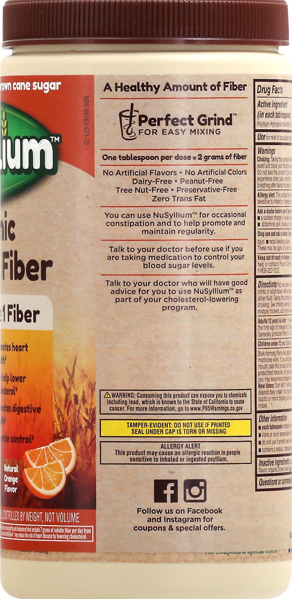 slide 2 of 9, NuSyllium Organic Orange Flavor Psyllium Fiber 30.5 oz, 30.5 oz