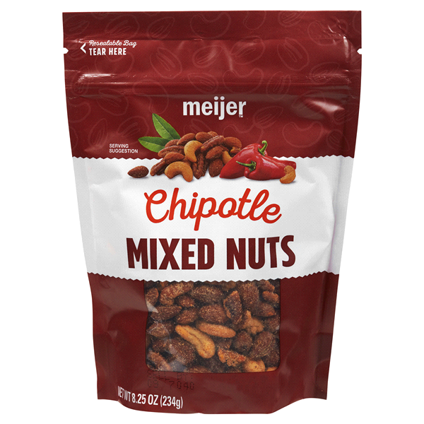 slide 1 of 1, Meijer Chipotle Mixed Nuts, 8.25 oz