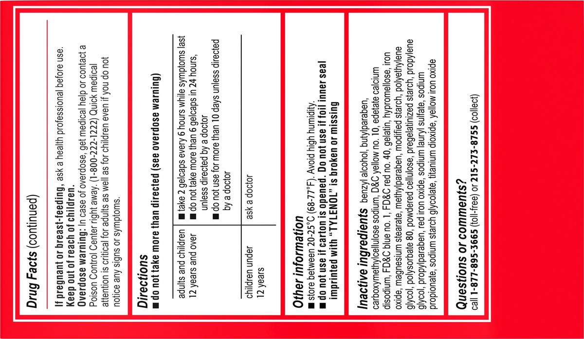 slide 5 of 7, Tylenol Extra Strength Acetaminophen Rapid Release Gels, Extra Strength Pain Reliever & Fever Reducer Medicine, Gelcaps with Laser-Drilled Holes, 500 mg Acetaminophen, 225 ct, 225 ct