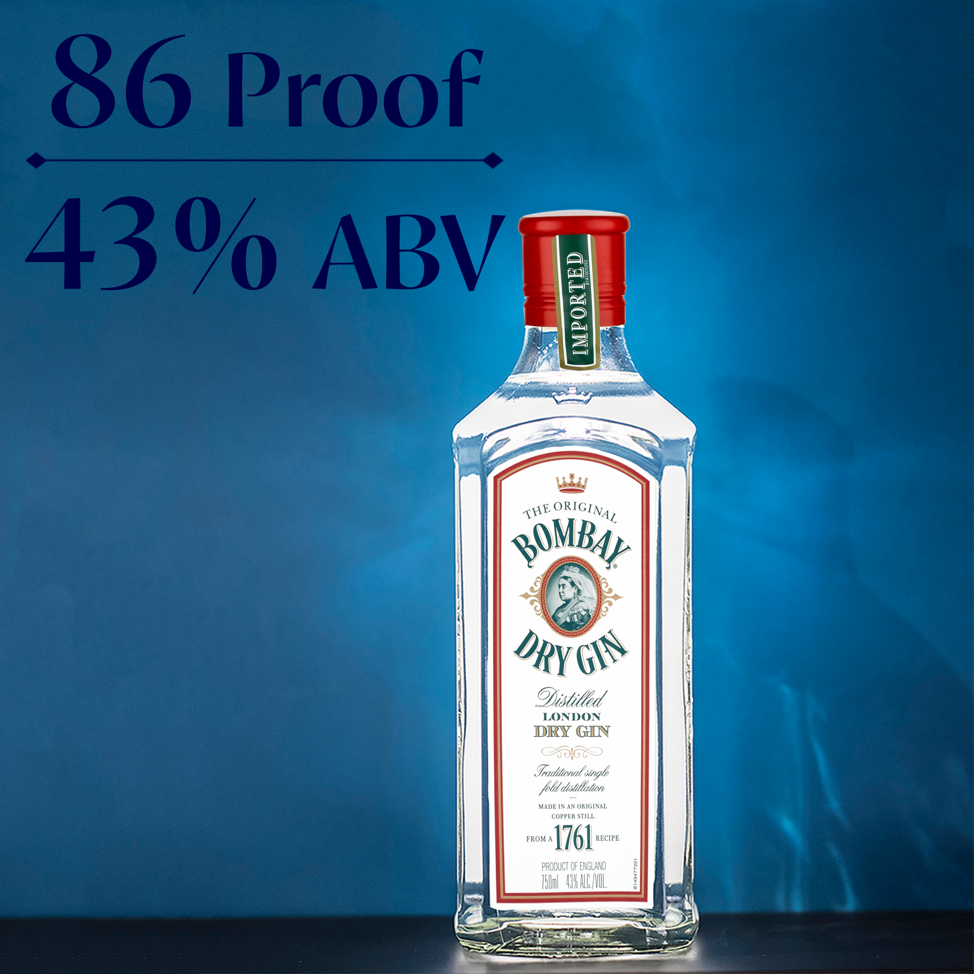 slide 3 of 4, Bombay Distilled London Dry Gin 43% 100Cl/1L, 1 liter