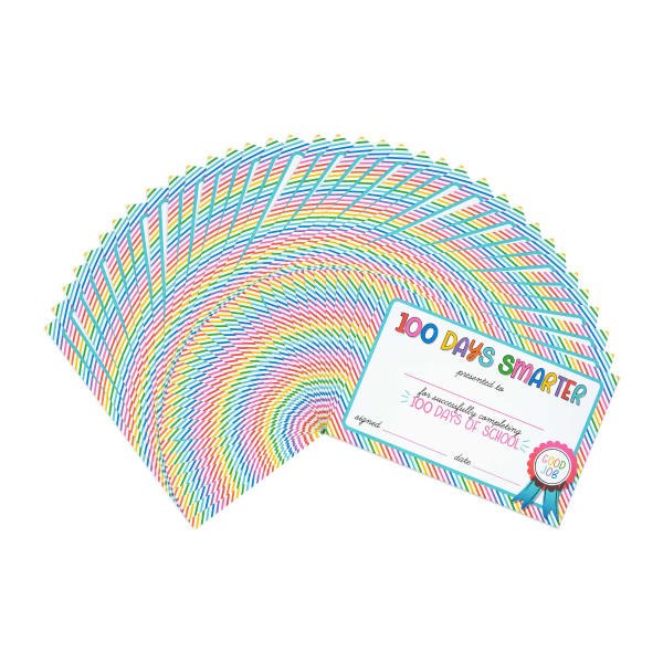 slide 2 of 2, Office Depot Brand 100Th Day Of School Certificates, 5-1/2"" X 8-1/2"", Multicolor, Pack Of 36, 36 ct