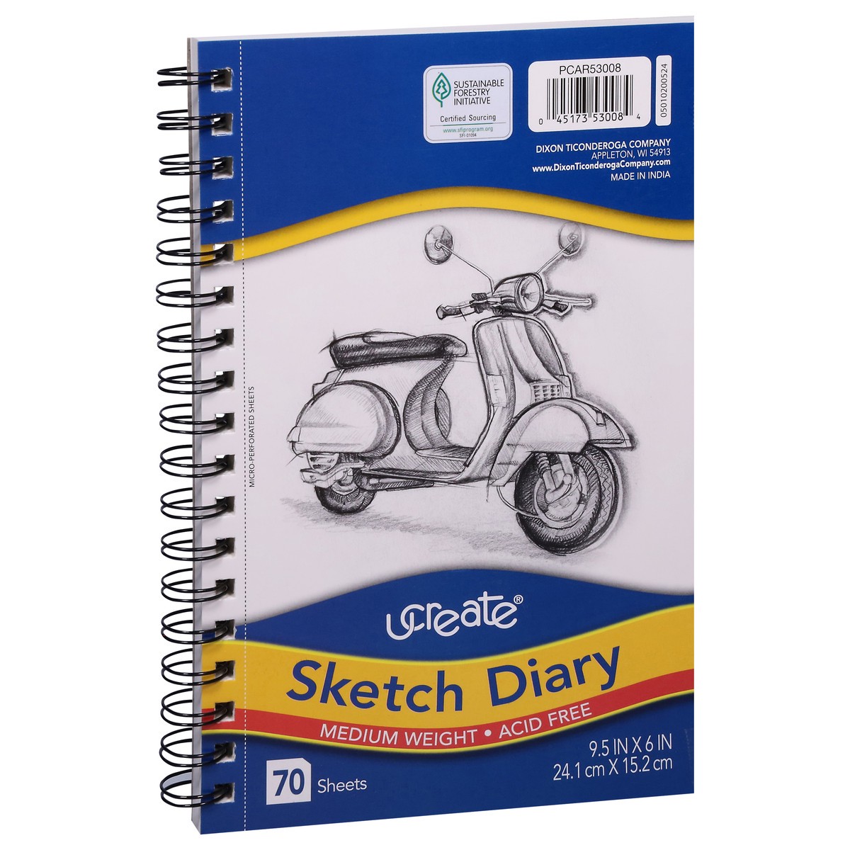 slide 3 of 12, Pacon Sketch Diary - White, 9.5 in x 6 in