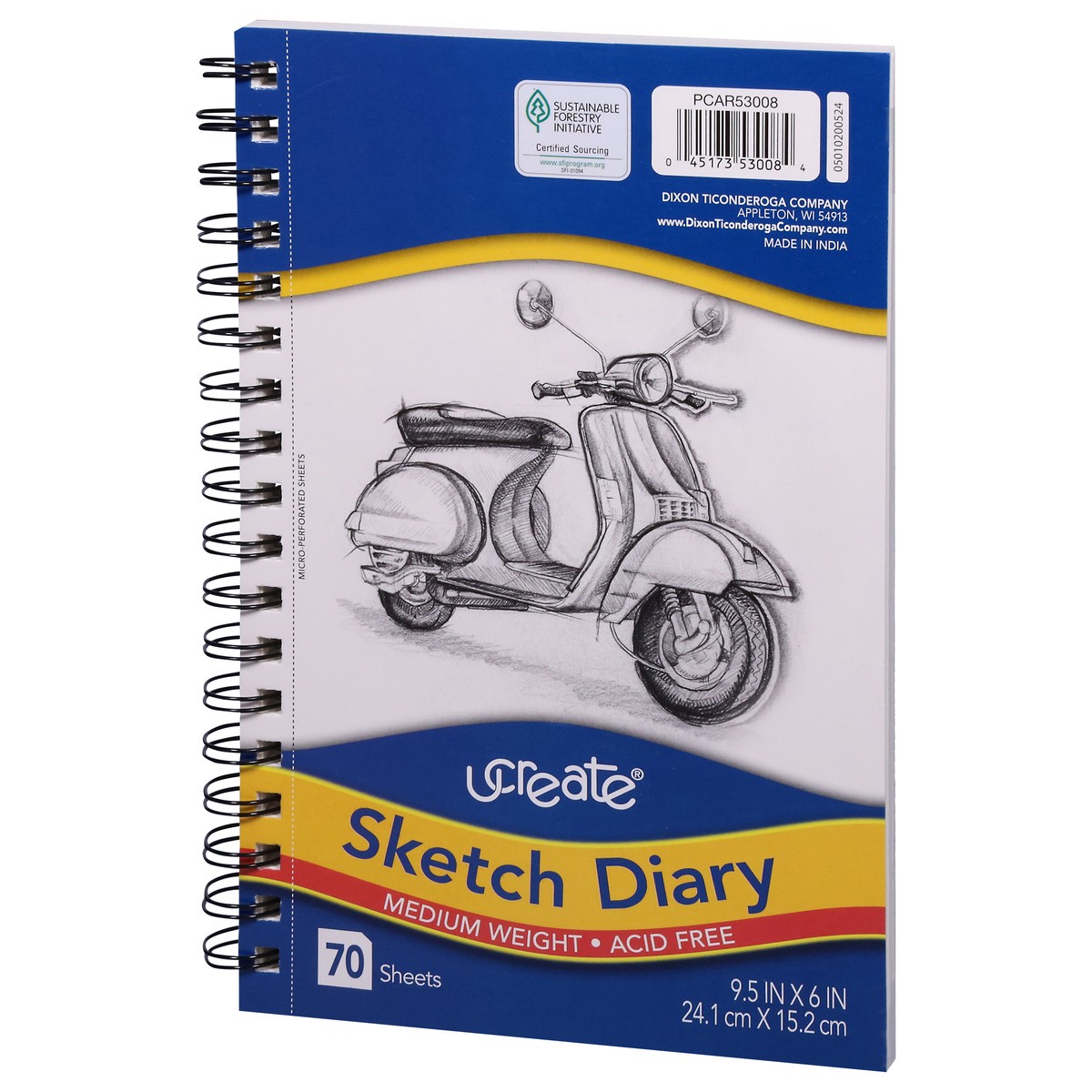 slide 4 of 12, Pacon Sketch Diary - White, 9.5 in x 6 in